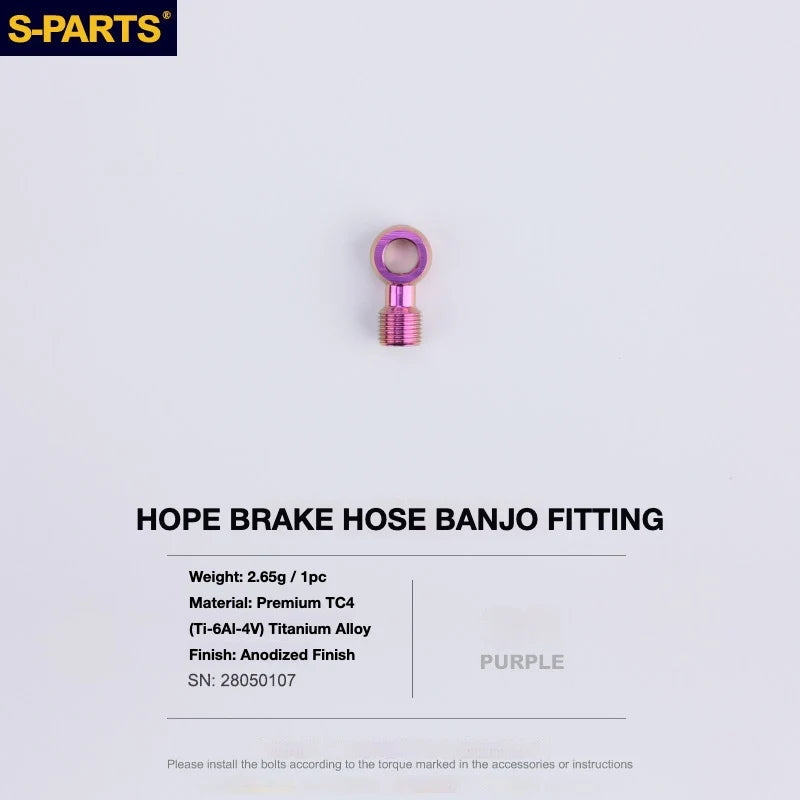 S-PARTS HOPE Titanium Brake Bolt Kit HOPE Banjo Fitting×1 Purple