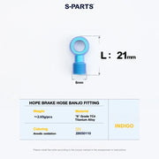 S-PARTS HOPE Titanium Brake Bolt Kit HOPE Banjo Fitting×1 Indigo Blue