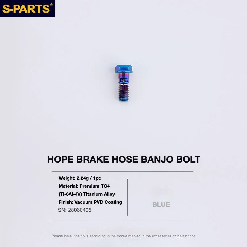 S-PARTS HOPE Titanium Brake Bolt Kit HOPE Banjo Bolt×1 Blue