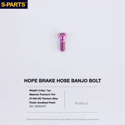 S-PARTS HOPE Titanium Brake Bolt Kit HOPE Banjo Bolt×1 Purple
