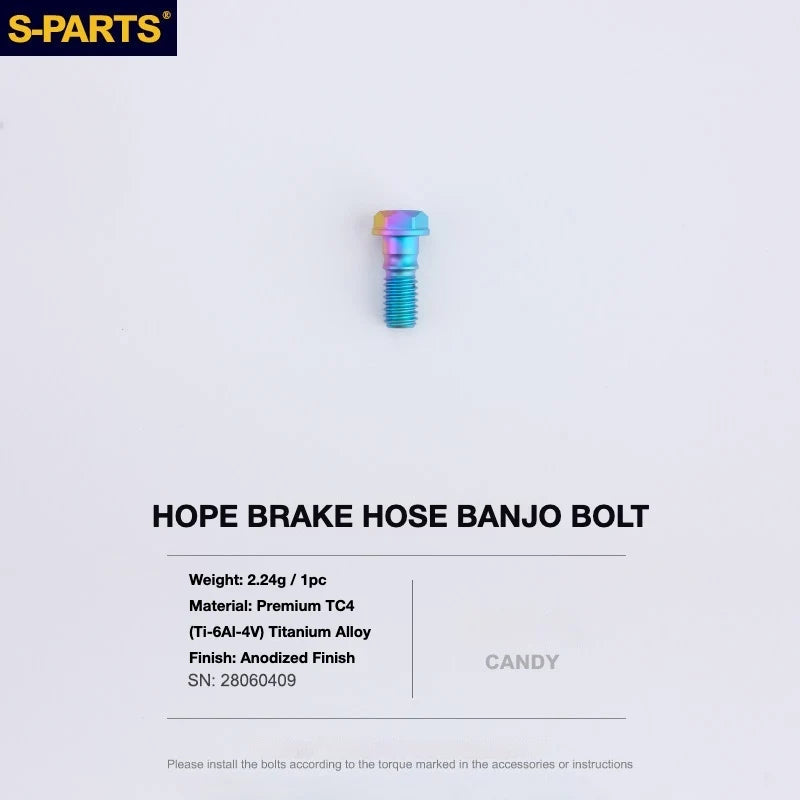 S-PARTS HOPE Titanium Brake Bolt Kit HOPE Banjo Bolt×1 Candy Oil Slick
