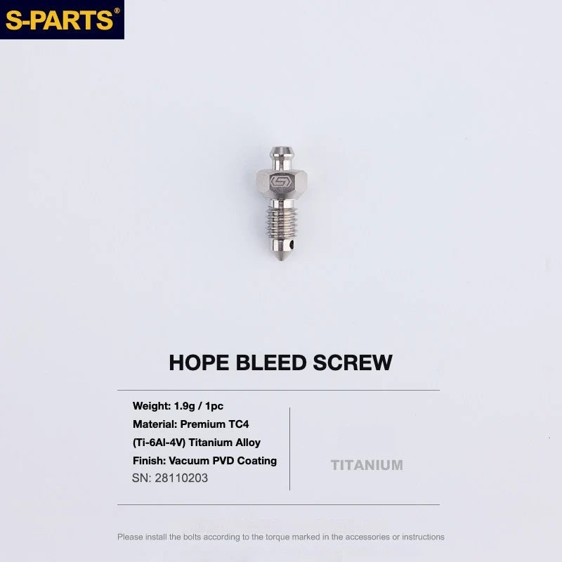 S-PARTS HOPE Titanium Brake Bolt Kit HOPE Bleed Screw×1
