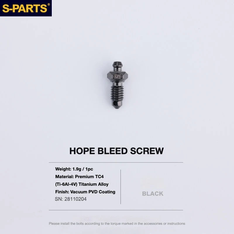 S-PARTS HOPE Titanium Brake Bolt Kit HOPE Bleed Screw×1 Black