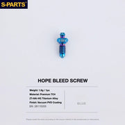 S-PARTS HOPE Titanium Brake Bolt Kit HOPE Bleed Screw×1 Blue