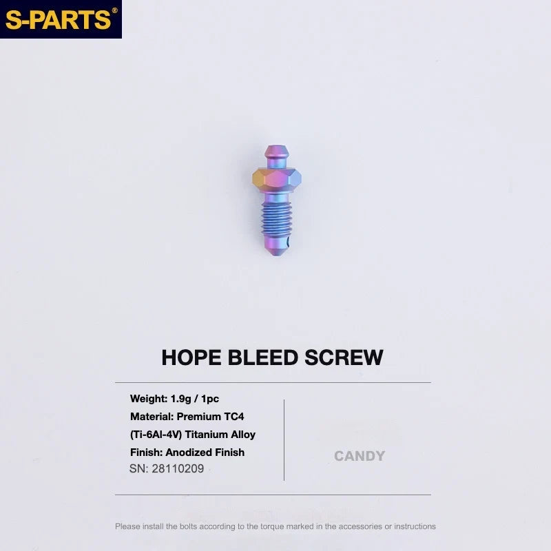 S-PARTS HOPE Titanium Brake Bolt Kit HOPE Bleed Screw×1 Candy Oil Slick