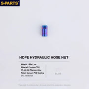 S-PARTS HOPE Titanium Brake Bolt Kit HOPE Hydraulic Hose Nut×1 Blue