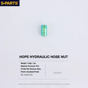 S-PARTS HOPE Titanium Brake Bolt Kit HOPE Hydraulic Hose Nut×1 Green