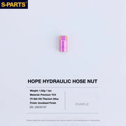 S-PARTS HOPE Titanium Brake Bolt Kit HOPE Hydraulic Hose Nut×1 Purple