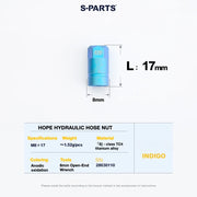 S-PARTS HOPE Titanium Brake Bolt Kit HOPE Hydraulic Hose Nut×1 Indigo Blue