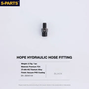S-PARTS HOPE Titanium Brake Bolt Kit HOPE Hydraulic Hose Fitting×1 Black