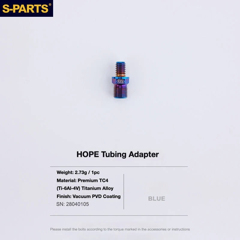 S-PARTS HOPE Titanium Brake Bolt Kit HOPE Hydraulic Hose Fitting×1 Blue