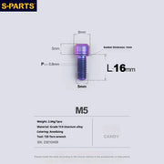 S-PARTS HOPE Titanium Brake Bolt Kit Brake Lever Clamp Bolt×1 Candy Oil Slick