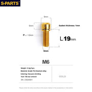 S-PARTS HOPE Titanium Brake Bolt Kit Brake Caliper Mount Bolt×1 Gold