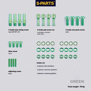 S-PARTS Litepro Titanium V-Brake Screw Series Green
