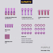 S-PARTS Litepro Titanium V-Brake Screw Series Purple