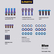 S-PARTS Litepro Titanium V-Brake Screw Series Blue