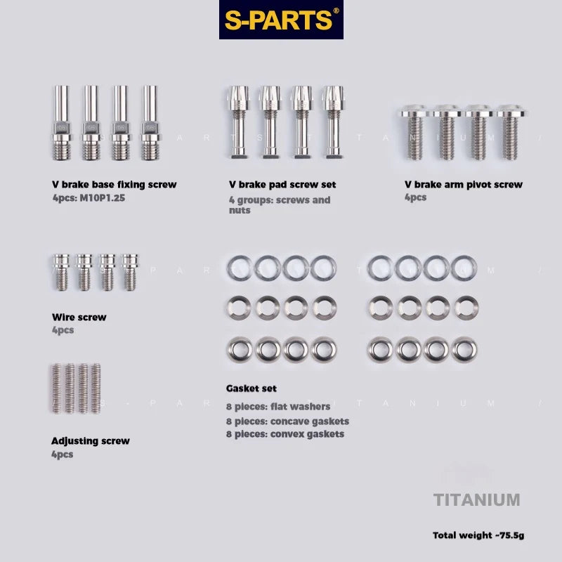 S-PARTS Litepro Titanium V-Brake Screw Series