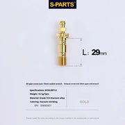 S-PARTS M10 × 29mm Double Titanium Banjo Bolt with Bleed Nipple Kit P1.0 Gold