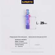 S-PARTS M10 × 29mm Double Titanium Banjo Bolt with Bleed Nipple Kit P1.0 Candy