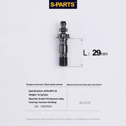 S-PARTS M10 × 29mm Double Titanium Banjo Bolt with Bleed Nipple Kit P1.25 Black