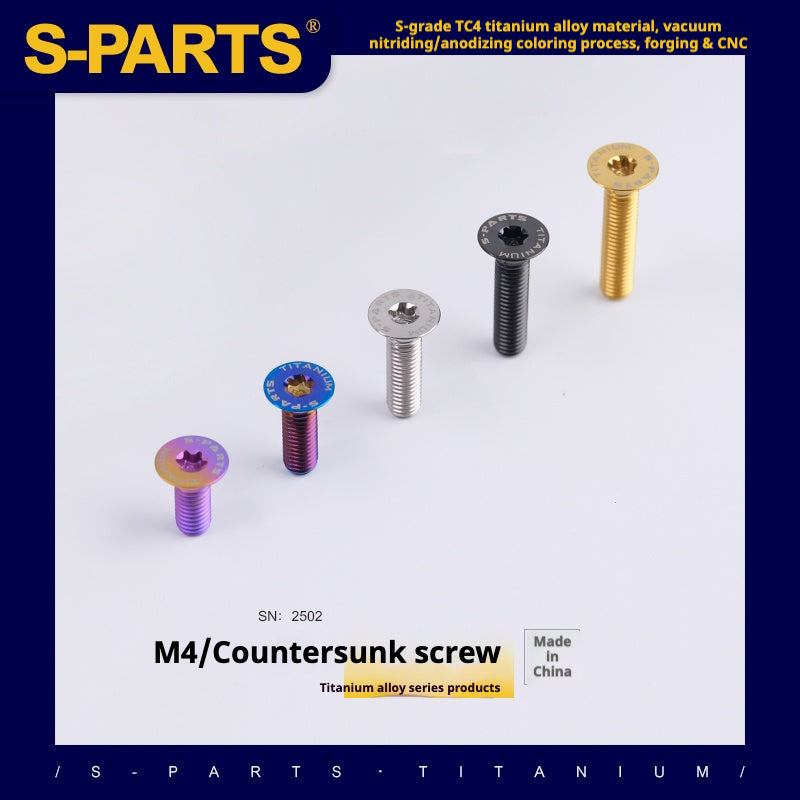 S-PARTS M4 Countersunk Titanium Screws — L8–45mm