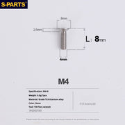 S-PARTS M4 Countersunk Titanium Screws — L8–45mm L8mm