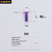 S-PARTS M4 Countersunk Titanium Screws — L8–45mm L10mm Candy