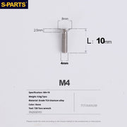 S-PARTS M4 Countersunk Titanium Screws — L8–45mm L10mm