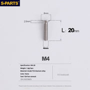 S-PARTS M4 Countersunk Titanium Screws — L8–45mm L20mm