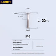 S-PARTS M4 Countersunk Titanium Screws — L8–45mm L30mm