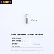 S-PARTS M4 × 6–50mm Titanium Small Column Head Screws M4X10