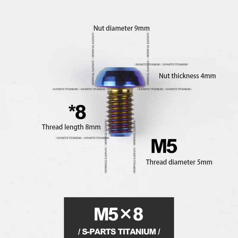 S-PARTS M5*10 / 14 / 16 mountain bike road bike bottle cage umbrella head titanium alloy disc screw