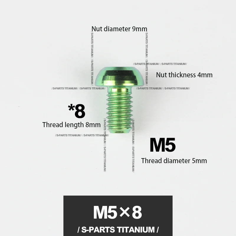 S-PARTS M5*10 / 14 / 16 mountain bike road bike bottle cage umbrella head titanium alloy disc screw