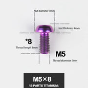 S-PARTS M5*10 / 14 / 16 mountain bike road bike bottle cage umbrella head titanium alloy disc screw