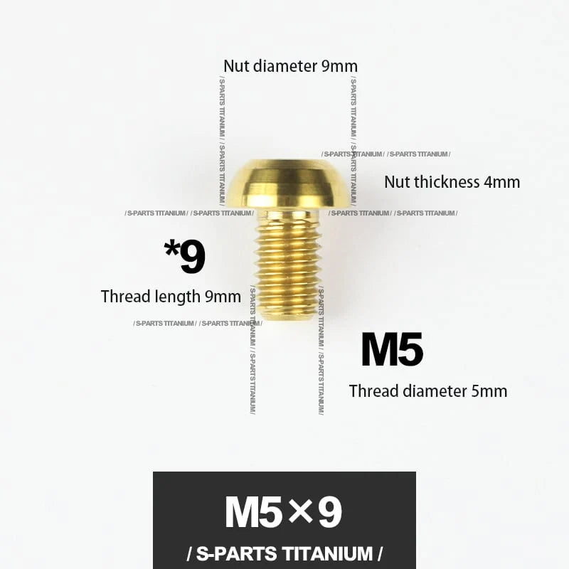 S-PARTS M5*10 / 14 / 16 mountain bike road bike bottle cage umbrella head titanium alloy disc screw