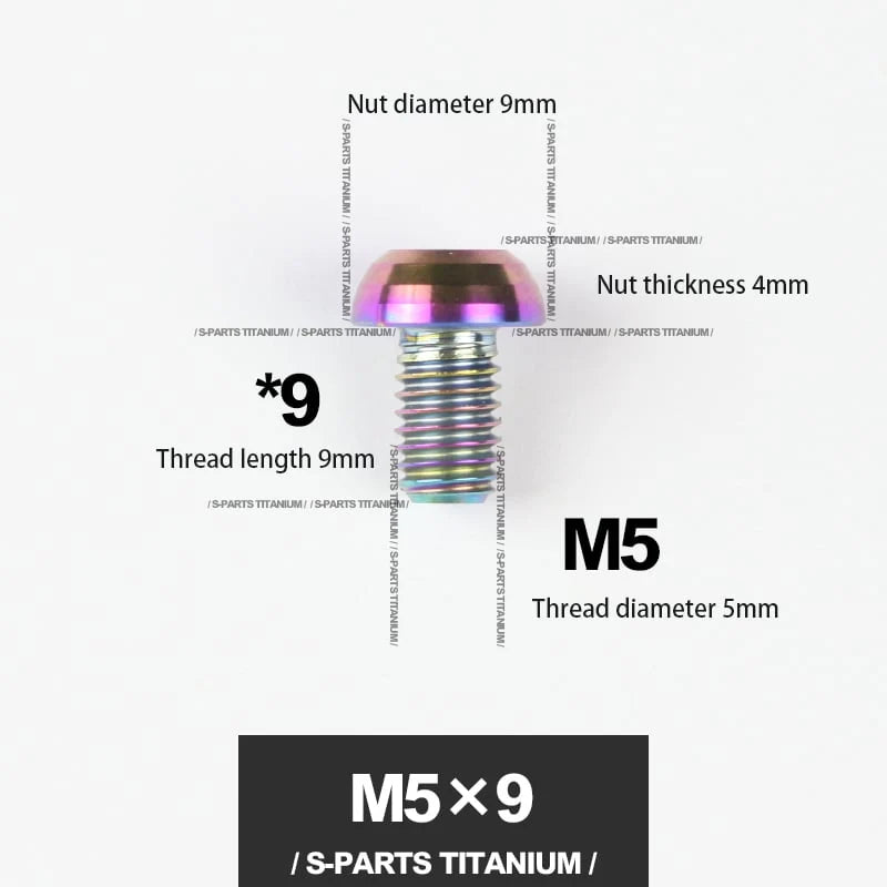 S-PARTS M5*10 / 14 / 16 mountain bike road bike bottle cage umbrella head titanium alloy disc screw