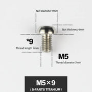 S-PARTS M5*10 / 14 / 16 mountain bike road bike bottle cage umbrella head titanium alloy disc screw