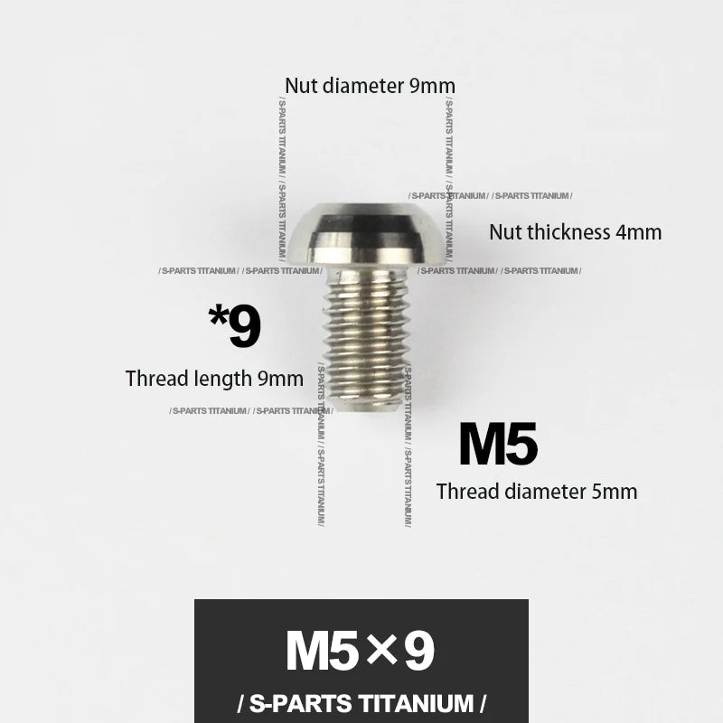 S-PARTS M5*10 / 14 / 16 mountain bike road bike bottle cage umbrella head titanium alloy disc screw