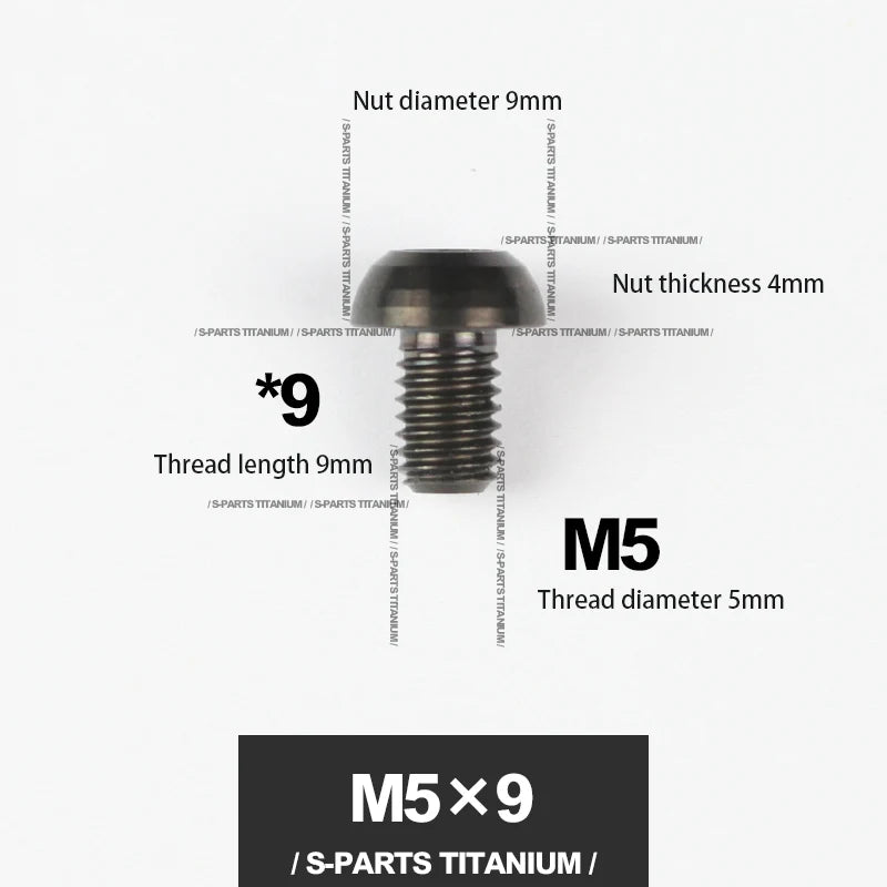 S-PARTS M5*10 / 14 / 16 mountain bike road bike bottle cage umbrella head titanium alloy disc screw