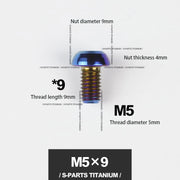 S-PARTS M5*10 / 14 / 16 mountain bike road bike bottle cage umbrella head titanium alloy disc screw
