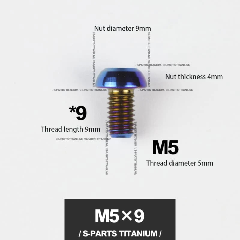 S-PARTS M5*10 / 14 / 16 mountain bike road bike bottle cage umbrella head titanium alloy disc screw