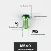 S-PARTS M5*10 / 14 / 16 mountain bike road bike bottle cage umbrella head titanium alloy disc screw