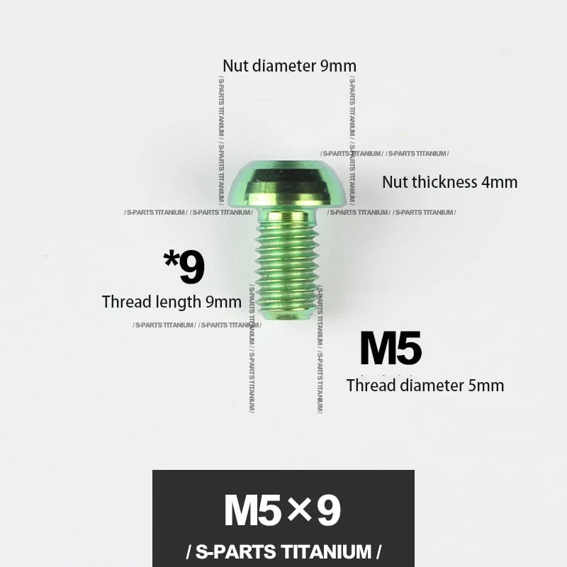 S-PARTS M5*10 / 14 / 16 mountain bike road bike bottle cage umbrella head titanium alloy disc screw