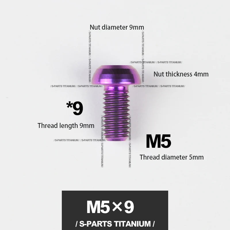 S-PARTS M5*10 / 14 / 16 mountain bike road bike bottle cage umbrella head titanium alloy disc screw