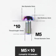 S-PARTS M5*10 / 14 / 16 mountain bike road bike bottle cage umbrella head titanium alloy disc screw