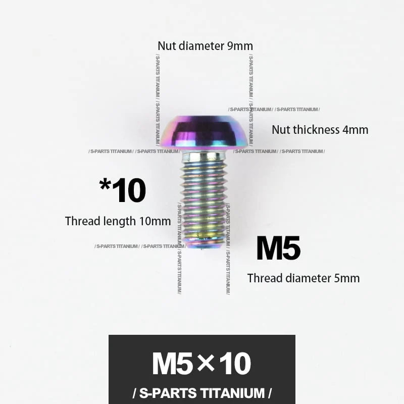 S-PARTS M5*10 / 14 / 16 mountain bike road bike bottle cage umbrella head titanium alloy disc screw