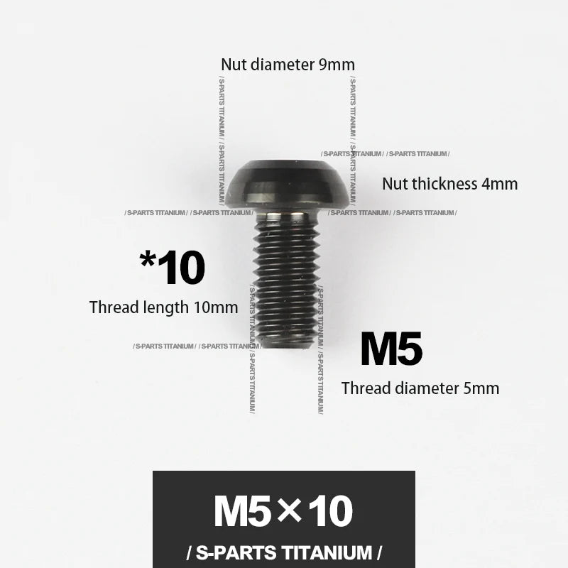S-PARTS M5*10 / 14 / 16 mountain bike road bike bottle cage umbrella head titanium alloy disc screw