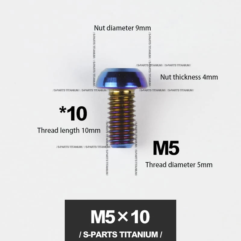 S-PARTS M5*10 / 14 / 16 mountain bike road bike bottle cage umbrella head titanium alloy disc screw