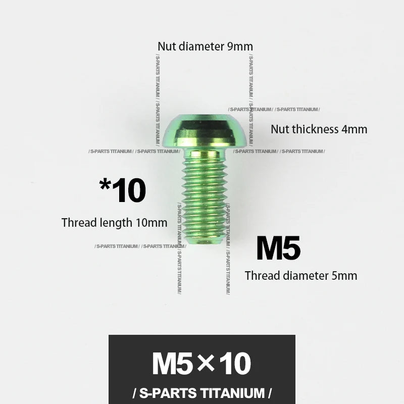 S-PARTS M5*10 / 14 / 16 mountain bike road bike bottle cage umbrella head titanium alloy disc screw