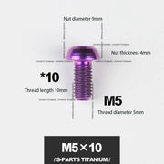 S-PARTS M5*10 / 14 / 16 mountain bike road bike bottle cage umbrella head titanium alloy disc screw